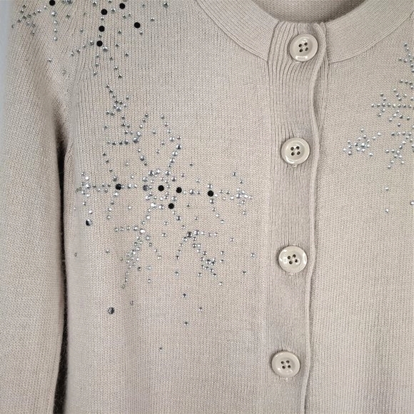 ALBERTO MAKALI Snowflake Cardigan Small NEVER WORN - Picture 5 of 7